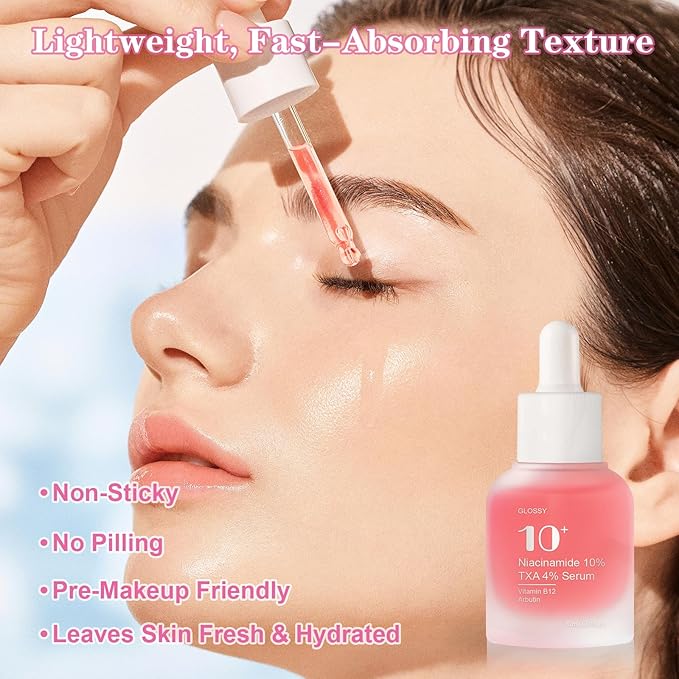 TXA 4% + Niacinamide 10% + Arbutin 2%, Hyaluronic Acid, Hydrating and Clarifying Facial Serum for Smooth, Radiant Looking Skin, Uneven Tone Care (30ml /1.01 fl.oz)