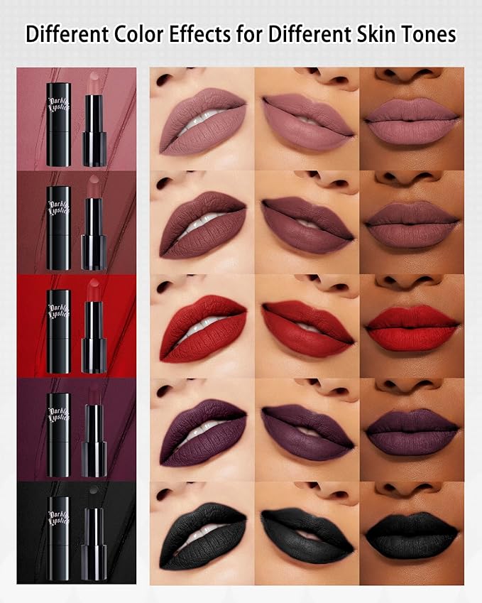 Nude Pink Lipstick Long Lasting for Women, Hydrating Matte Velvet Lip Gloss Nude Liquid Lipstick Intense Lip Color Non Stick Smudge-Proof & Waterproof Lipgloss Bold Glow Goth Lip Stick Makeup-01