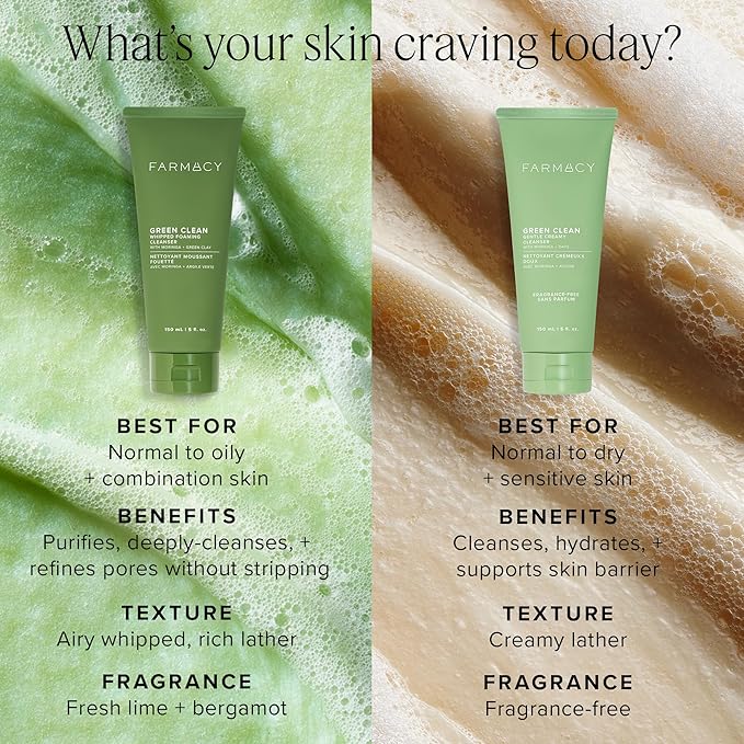 Farmacy Gentle Creamy Face Cleanser - Hydrating Facial Cleanser to Nourish & Help Remove Makeup & Impurities - Enriched with Aloe & Moringa Oil to Soothe, Purify & Refresh Skin (50ml)