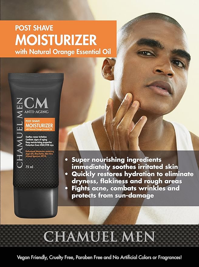 Anti Aging Daily Aftershave for Men - All Natural Mens Face Cream and Moisturizer with Argan, Shea & Aloe Facial Fuel for Sensitive, Dry, Oily or Combo Skin, 2.6 oz
