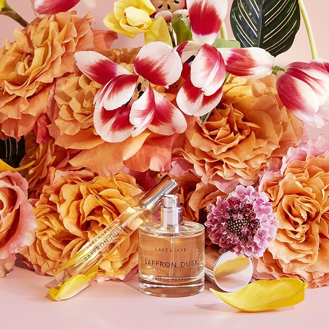 Lake & Skye Saffron Dusk Eau de Parfum Spray, Long Lasting Fragrance, 1.7 fl oz (50 ml) - Floral, Woody, Musky Scent.