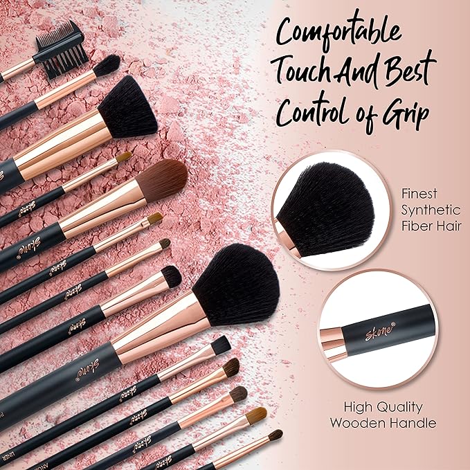 Skone Cosmetics | Professional Grade Makeup Brush | Eye Shadow | Eyebrows | Primer | Smudger | Nylon Brush (Small Shadow Brush)