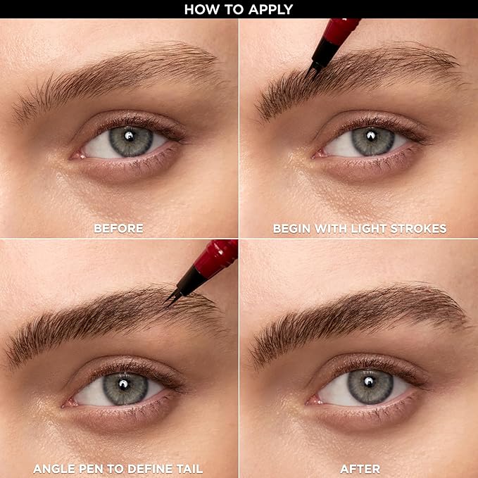 L'Oreal Paris Faux Brow, Hair-Like, Filling Eyebrow Pen with Double-Brush Tip, Fast & Precise Eyebrow Makeup, Mahogany, 0.04 Fl Oz