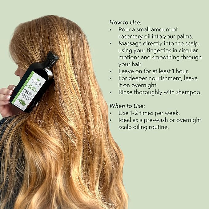 Nature Spell Rosemary Oil For Hair Growth, Pre-Diluted Hair & Scalp Oil Nourishes Dry, Damaged Hair, For Women & Men, 5.07 Fl Oz