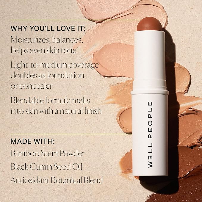 Well People Supernatural Complexion Stick Foundation + Concealer, Buildable, Light-to-Medium Coverage, Soft Matte Finish, Lightweight + Hydrating, Multi-Use, Vegan & Cruelty-Free, 30 Medium Tan Warm