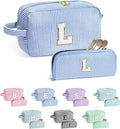 YOOLIFE Gifts for Teen Girls - Personalized Initial Makeup Bag, Birthday Gifts for Women Sister Friend Daughter Girls Kids