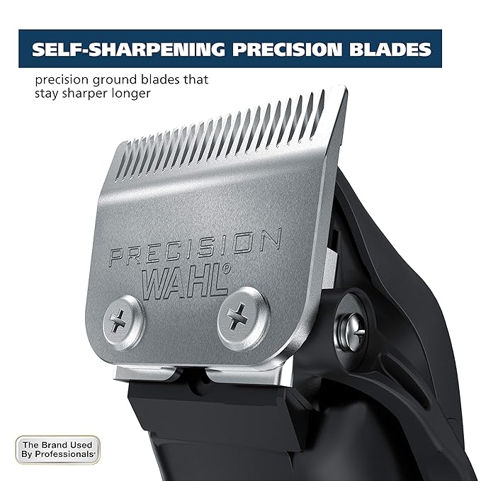 Wahl Home Haircutting Corded Clipper Kit with Adjustable Taper Lever, and 10 Color Coded Guards for Easy Clipping & Trimming - Model 79722