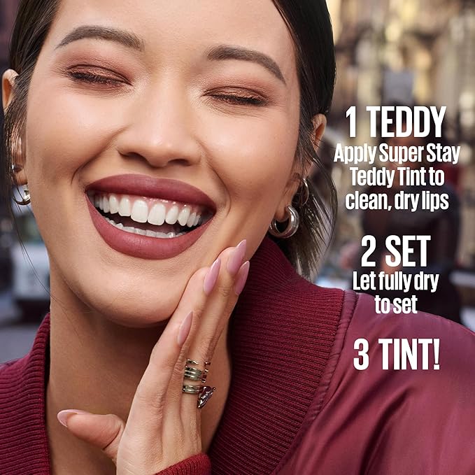 MAYBELLINE Super Stay Teddy Lip Tint, Long Lasting Matte Lipstick For Up To 12HR Wear, Baby Tee, 1 Count