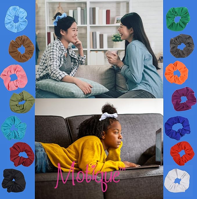 Large Solid Scrunchie - Set of 6 - Olive