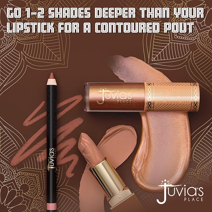 Juvia's Place Long Wear Lip Pencil – Mocktail – Waterproof & Kiss-proof, Long Lasting Lip Liner, Smooth Makeup Application - Soft Matte Finish Base for Lipstick - 13 Hours of Wear for Everyday Use