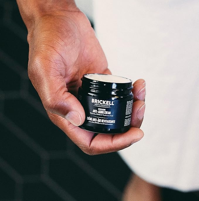 Brickell Men's Day and Night Anti Aging Cream Routine, Natural and Organic, Scented, Skincare Gift Set
