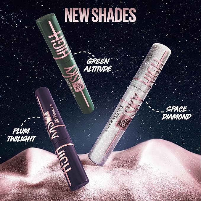 Maybelline Lash Sensational Sky High Washable Mascara Makeup, Volumizing, Lengthening, Defining, Curling, Multiplying, Buildable Formula, Cosmic Black, 1 Count