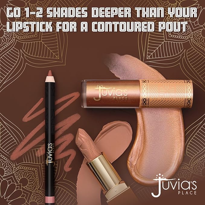 Juvia's Place Long Wear Lip Pencil – Kola – Waterproof & Kiss-proof, Long Lasting Lip Liner, Smooth Makeup Application - Soft Matte Finish Base for Lipstick - 13 Hours of Wear for Everyday Use