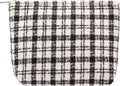 Makeup Bags for Purse Zipper Cosmetic Pouch Large Travel Canvas Make Up Organizer Tool Pouch for Women and Girls,Plaid Black