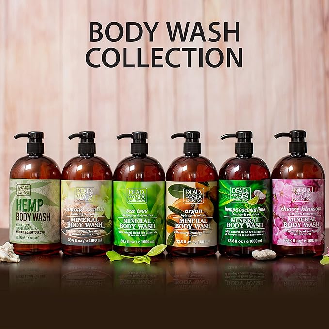 Dead Sea Collection Coconut Body Wash for Women and Men - with Pure Dead Sea Minerals and Coconut Oil - Cleanses and Moisturizes Skin - Pack of 2 (67.6 fl. oz)