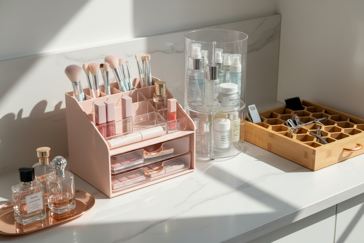 Beauty & Grooming Storage – Cute, functional organizers that keep your routine neat and stress-free (make it real photo)